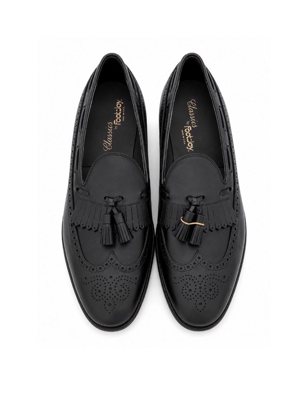 FootJoy Classic Vintage Dress Shoes | Black Leather Tassel Loafers | Men’s 10D